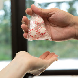 Transparente flache Plastiktaschen, Süßigkeits-kleine Plastiktaschen fertigten Stärke besonders an