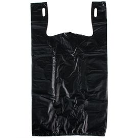 Plastiklebensmittelgeschäft-T-Shirt Taschen-Ebenen-Schwarzes 12 x 6 X 21 (1000ct, Schwarzes), HDPE Material