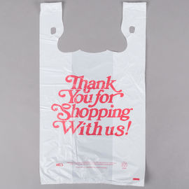 Weiße Farbe danken Ihnen T-Shirt Einkaufstasche-Plastik kundengebundenes Drucken