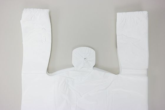 T-Shirt Einkaufstaschen 13 mic. 1000/case, WHITE-Farbe mit Drucken, HDPE-Material