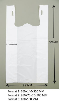 T-Shirt Einkaufstaschen 13 mic. 1000/case, WHITE-Farbe mit Drucken, HDPE-Material